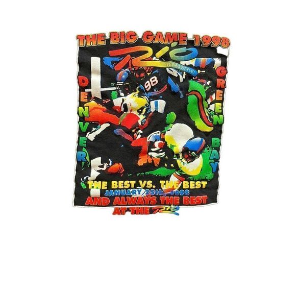Vintage Rio in Vegas Super Bowl Tee 1998 Size M - Picture 2 of 4